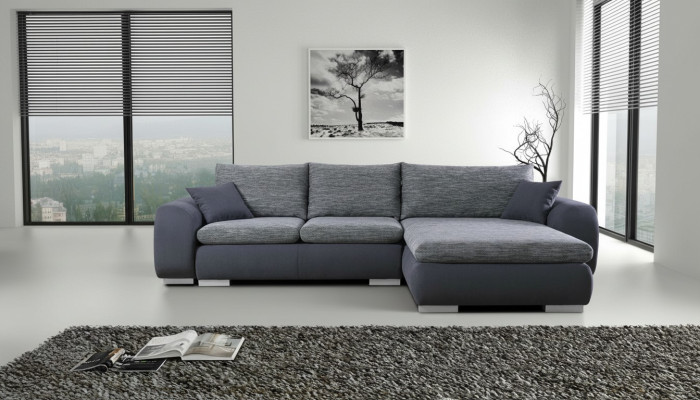 Narożnikowa kanapa Funkcja łóżka Kanapa Szary Podkładka Kanapy Włókienniczy Sofy Sofa