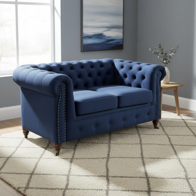 projektant 2 miejsce do siedzenia Włókienniczy Sofy Kanapy New Chesterfield Couch Podkładka