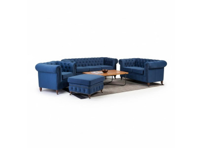 Luksusowe Designerskie Kanapy Chesterfield Skóra Sofa Włókienniczy Materiał xxl duże kanapy 3 sztuki