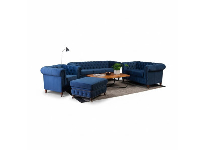 Designerska Sofa 3 miejsce do siedzenia Chesterfield Couch Podkładka Sofy Siedziba Trzyosobowa Włókienniczy