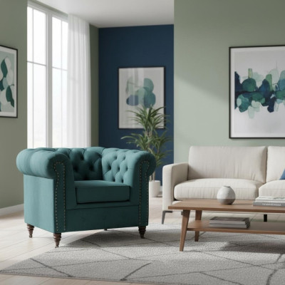 Chesterfield Fotel 1 miejsce siedzące Kanapa Podkładka Sofy Kanapy New Lounge Club