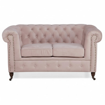 Luksusowe 2 miejsce do siedzenia Sofa Podkładka Sofa Włókienniczy Materiał Kanapy Ustawić Chesterfield Nowe