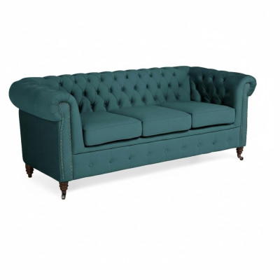 Klasyczna trzyosobowa kanapa Chesterfield Meble Sofa Włókienniczy o eleganckim wyglądzie