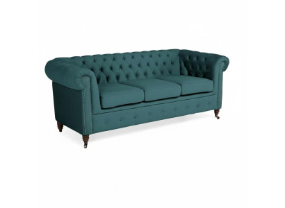 Klasyczna trzyosobowa kanapa Chesterfield Meble Sofa Włókienniczy o eleganckim wyglądzie