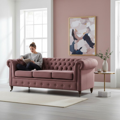 Meble Classic Chesterfield 3 miejsce do siedzenia Sofa Włókienniczy Sofa Materiałowa Noble Design Nowość