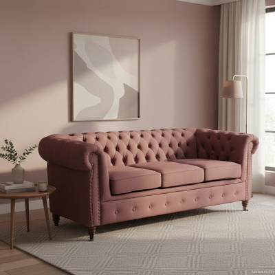 Meble Classic Chesterfield 3 miejsce do siedzenia Sofa Włókienniczy Sofa Materiałowa Noble Design Nowość