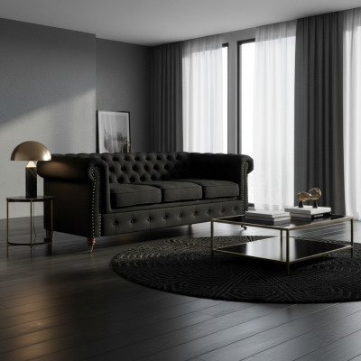 Chesterfield 3 miejsce do siedzenia Sofa Włókienniczy Sofa Materiałowa Noble Design Meble Klasyczne Nowe