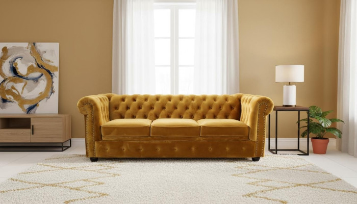 Chesterfield 3 miejsce siedzące Sofa Office Couch z funkcją łóżka Sofy Kanapy Trzymiejscowe
