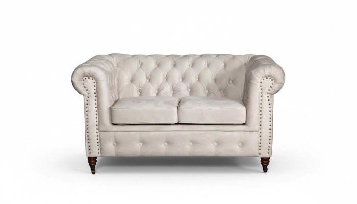 Sofa 2 miejsce do siedzenia Chesterfield Couch Włókienniczy Materiał Sofa Meble Elegancki design