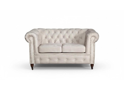 Sofa 2 miejsce do siedzenia Chesterfield Couch Włókienniczy Materiał Sofa Meble Elegancki design