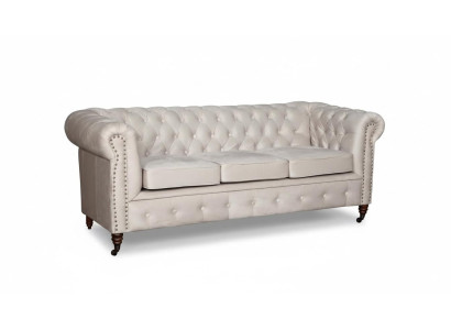 Sofa trzyosobowa Chesterfield Podkładka + Sofy Stołek kanapy 2 sztuki. Ustaw nowy