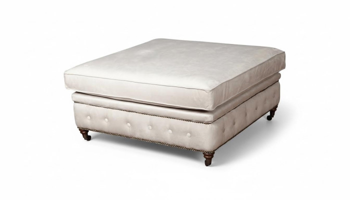 Podnóżek Club Lounge Stołek Skóra Włókienniczy Ottoman Designer Pufa Chesterfield