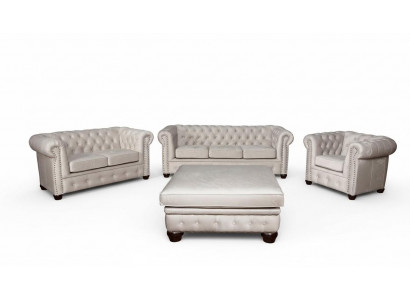 Chesterfield Zestaw sofowy 3+1+1 miejsce do siedzenia Design Couch Podkładka Sofa Ustawić Set