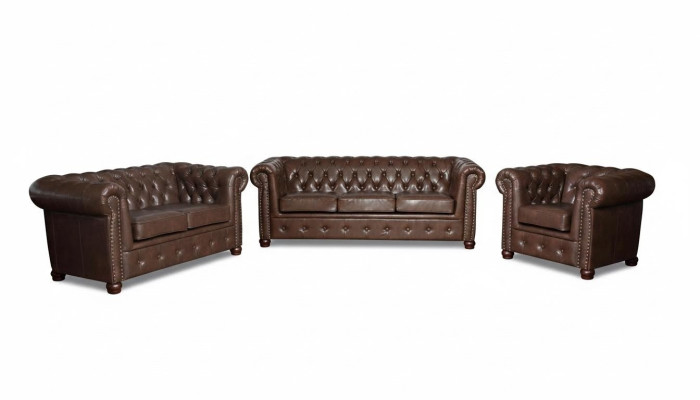 Chesterfield 3 miejsce do siedzenia sofa skórzana kanapa Podkładka Siedziba sofy trzyosobowe