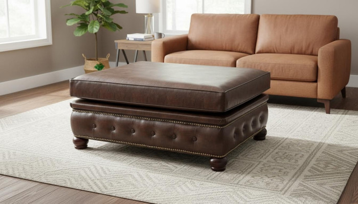 Podnóżek Club Lounge Stołek Chesterfield Włókienniczy Ottoman Design Ottoman Material