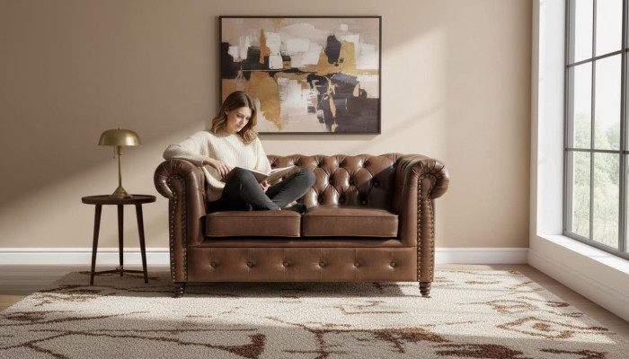 Sofa 2 miejsce do siedzenia Design Sofy Podkładka Modern Siedziba Materiał Dwumiejscowa Skóra Nowość