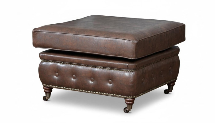 Podnóżek Chesterfield Club Lounge Stołek Skóra Włókienniczy Ottoman Designer