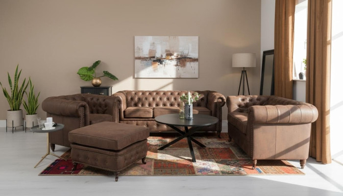 Chesterfield Couch Siedziba Podkładka 321 Stołek miejsce siedzące Ustawić Sofa Sofy Podnóżek