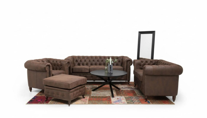 Chesterfield Couch Siedziba Podkładka 321 Stołek miejsce siedzące Ustawić Sofa Sofy Podnóżek