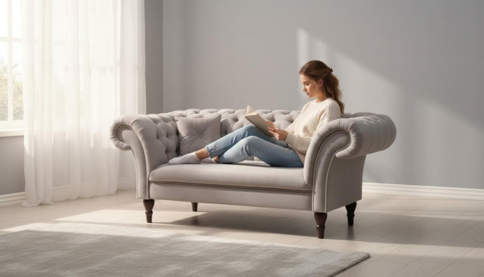 Nowe 2 miejsce do siedzenia Chesterfield Podkładka Couch Materiał Couchen Sofa Siedziba Ustawić