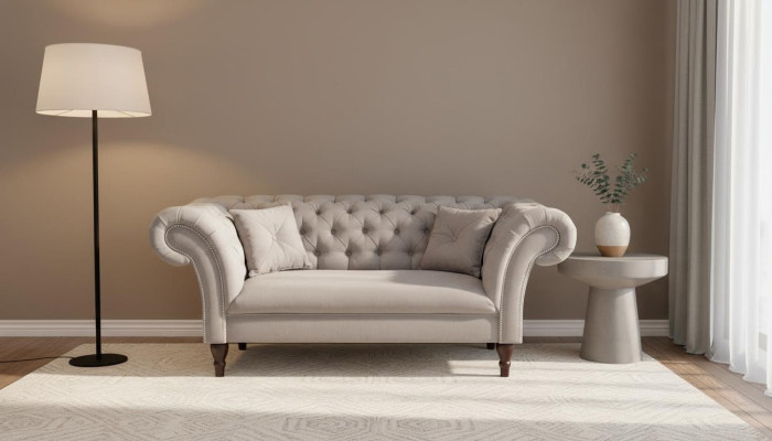 Nowe 2 miejsce do siedzenia Chesterfield Podkładka Couch Materiał Couchen Sofa Siedziba Ustawić