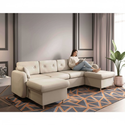 Narożnikowa kanapa Sofa Podkładka Couch Żywy krajobraz U Formularz Funkcja łóżka Włókienniczego Materiał