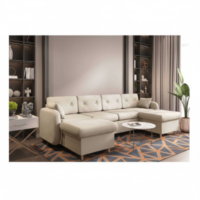 Narożnikowa kanapa Sofa Podkładka Couch Żywy krajobraz U Formularz Funkcja łóżka Włókienniczego Materiał
