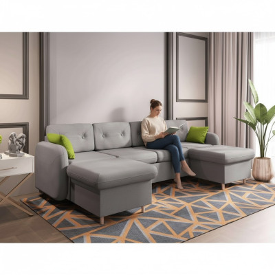 Żywy krajobraz funkcja łóżka Materiał Narożnikowa kanapa Kształt U Deko Couch Design Podkładka