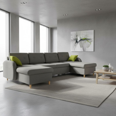 Design Narożnikowa kanapa Kształt U funkcji łóżka Kanapa Skóra Włókienniczy Sofy Sofa rozkładana