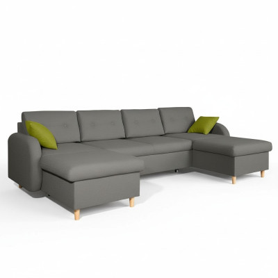 Design Narożnikowa kanapa Kształt U funkcji łóżka Kanapa Skóra Włókienniczy Sofy Sofa rozkładana
