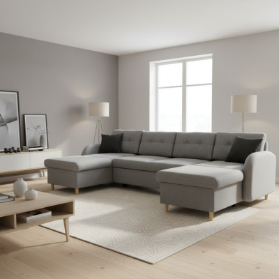Żywy krajobraz Narożnikowa kanapa Materiał Kształt U funkcji łóżka Couch Deko Design Podkładka