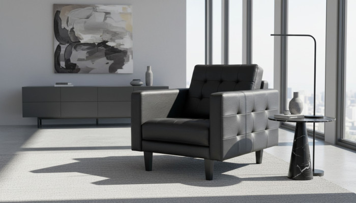 Fotel Club Lounge Projektant Lehn Krzesło Podkładka Sofa 1 miejsce siedzące TV Skóra