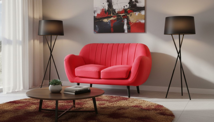 Sofa 2 miejsce do siedzenia Design Sofy Modern Podkładka Materiał Siedziba Dwumiejscowa Skóra Nowość
