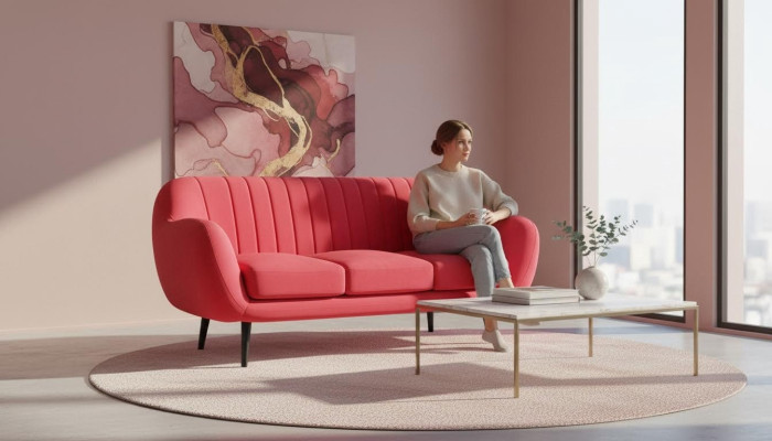Sofa trzyosobowa Podkładka designerska sofa 3-osobowa Siedziba sofy Pokój Czerwony luksusowe kanapy