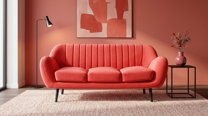 Sofa trzyosobowa Podkładka designerska sofa 3-osobowa Siedziba sofy Pokój Czerwony luksusowe kanapy