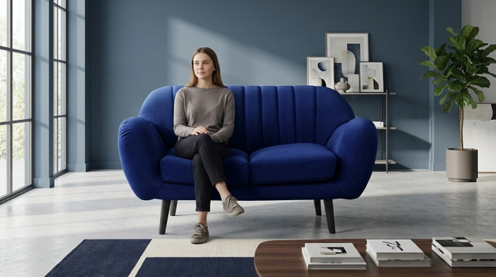 Kanapa Podkładka 3+2+1 miejsce do siedzenia Podkładka Meble Zestaw sofowy Couches Blue Sofas