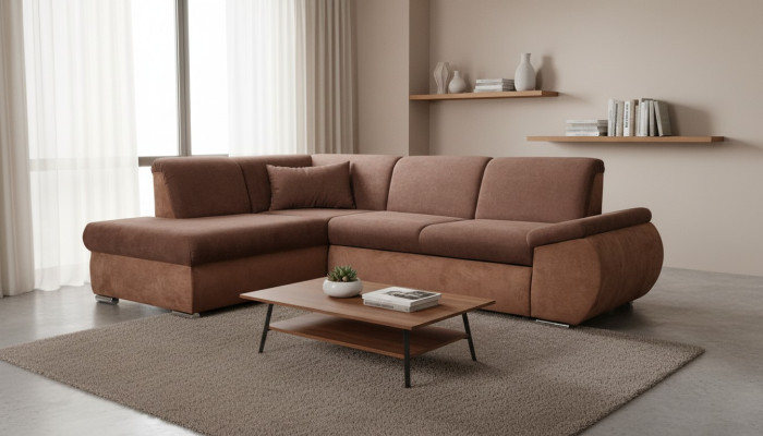 Funkcja łóżka Materiał Narożnikowa kanapa Sofa w kształcie litery L Podkładka Design Couch Włókienniczy