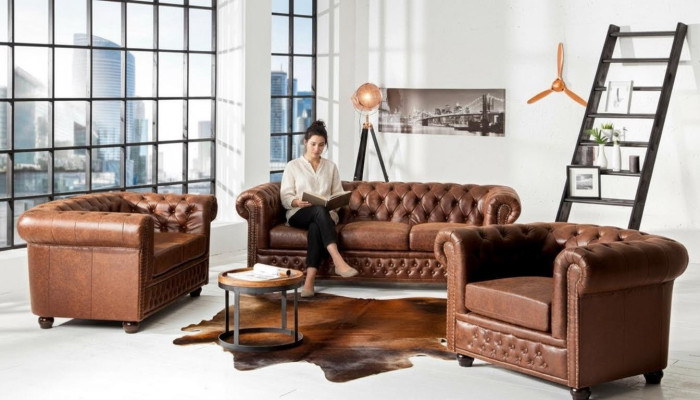 Kanapa Podkładka Sofa Włókienniczy Chesterfield Couches Ustawić 3 miejsce siedzące trzyosobowe