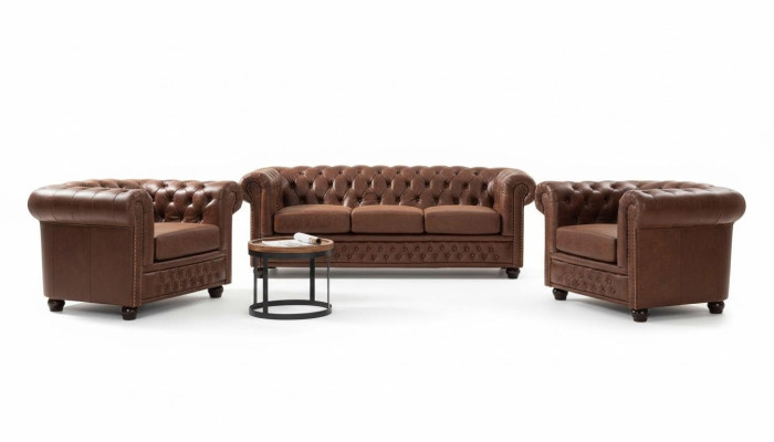 Kanapa Podkładka Sofa Włókienniczy Chesterfield Couches Ustawić 3 miejsce siedzące trzyosobowe