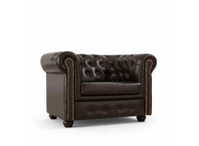 Chesterfield Fotel TV Couch 1 miejsce do siedzenia Sofa Skóra Materiałowa Podkładka