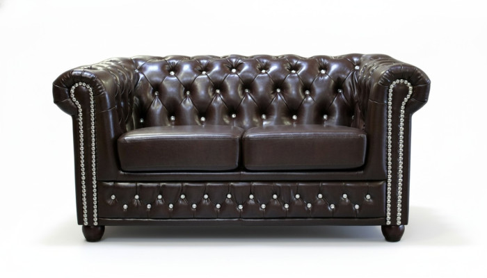 Klasyczna dwuosobowa kanapa Noble Chesterfield Meble Sofa Włókienniczy Design Brown