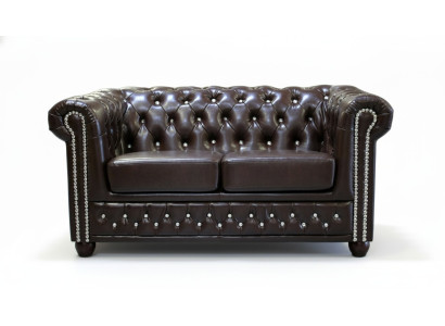 Klasyczna dwuosobowa kanapa Noble Chesterfield Meble Sofa Włókienniczy Design Brown