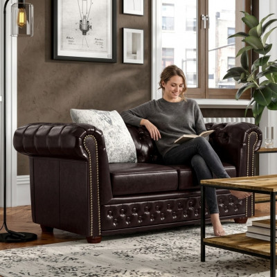 Chesterfield Zestaw sofowy 2+1 miejsce do siedzenia Design Couch Podkładka Sofy Modern