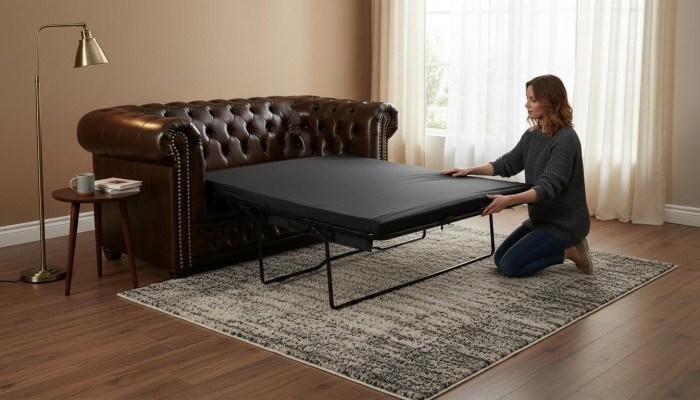 Sofa 2 miejsce do siedzenia Couch Design Podkładka Modern Skóra Materiał Funkcja łóżka Dwumiejscowego