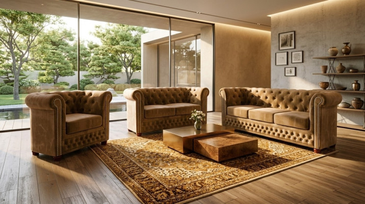 Chestgerfield Zestaw sofowy Couch Podkładka Siedziba Zestaw 321 miejsc siedzących Obcios Couches