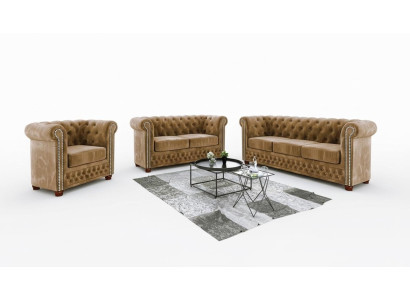 Chestgerfield Zestaw sofowy Couch Podkładka Siedziba Zestaw 321 miejsc siedzących Obcios Couches