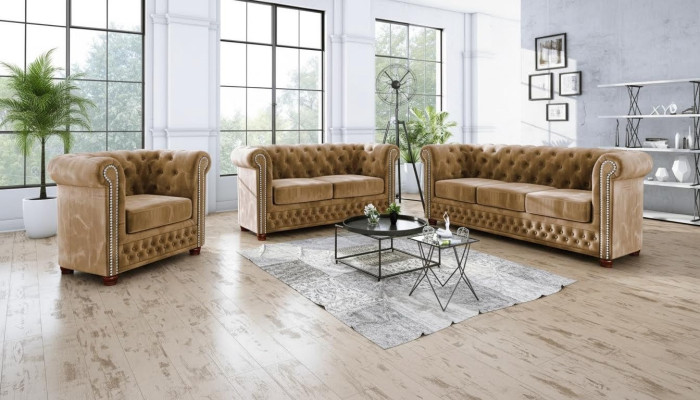 Chesterfield Zestaw sofowy 3+2 miejsce do siedzenia Sofa Siedziba Couch Podkładka Ustawić kanapy