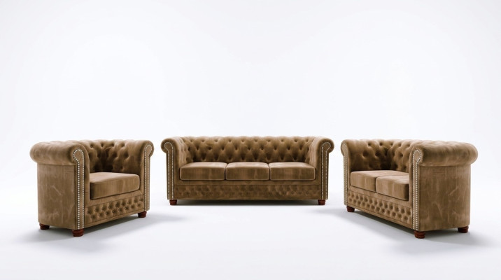 Chesterfield Zestaw sofowy 3+2 miejsce do siedzenia Sofa Siedziba Couch Podkładka Ustawić kanapy