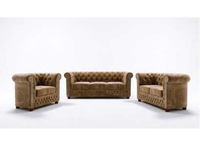 Chesterfield Zestaw sofowy 3+2 miejsce do siedzenia Sofa Siedziba Couch Podkładka Ustawić kanapy