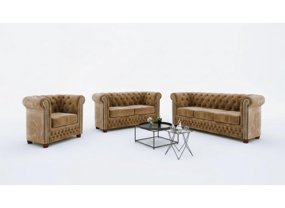 Klasyczna Sofa Dwuosobowa Noble Chesterfield Meble Włókienniczy Sofa Design Brązowa